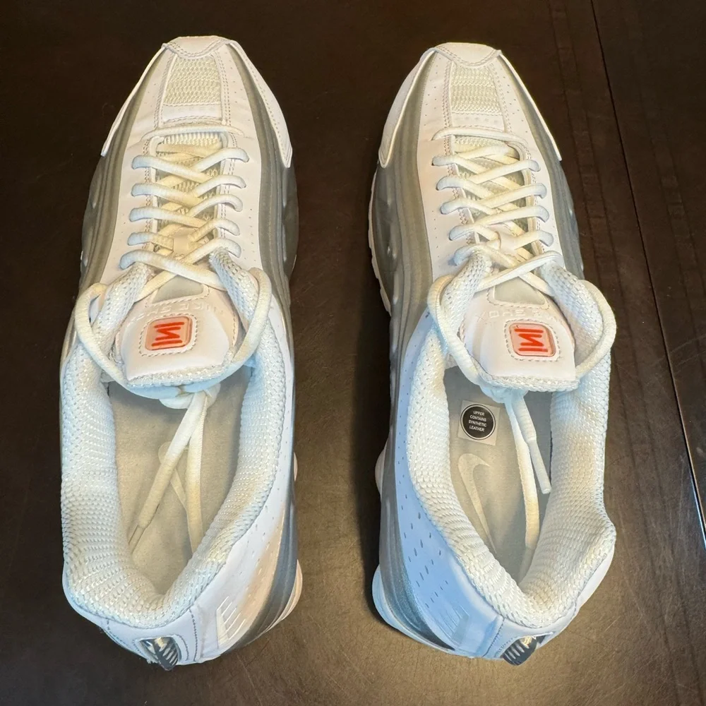 New Nike Shox R4 White Silver Sneaker Shoes Size US 12